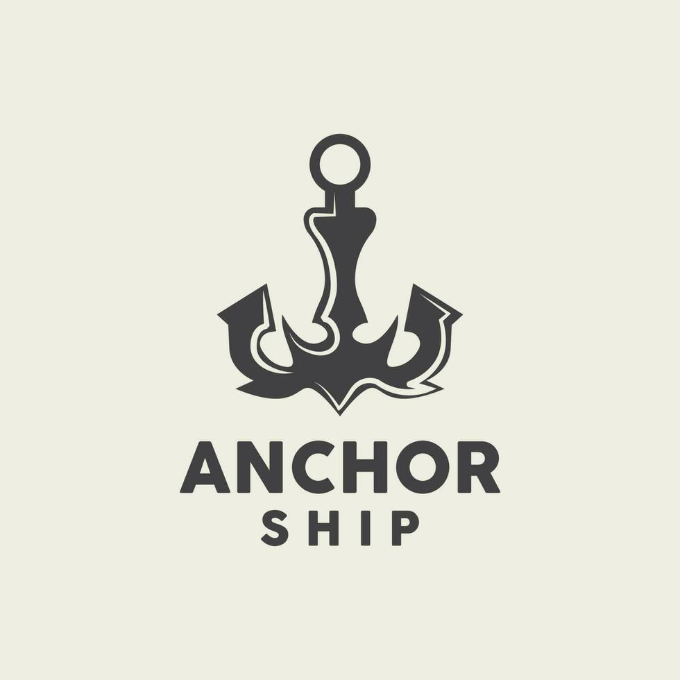 âncora logotipo, simples elegante projeto, náutico navio vetor, ícone símbolo ilustração vetor