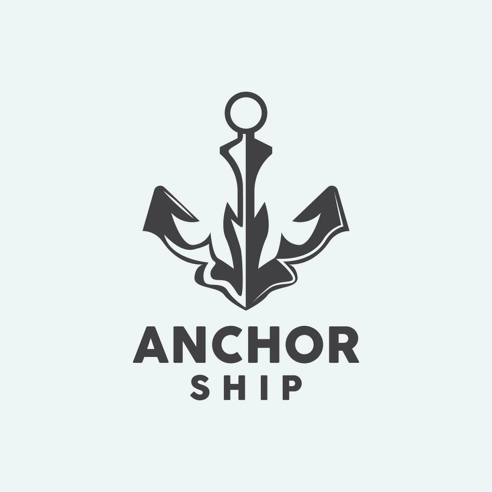 âncora logotipo, simples elegante projeto, náutico navio vetor, ícone símbolo ilustração vetor