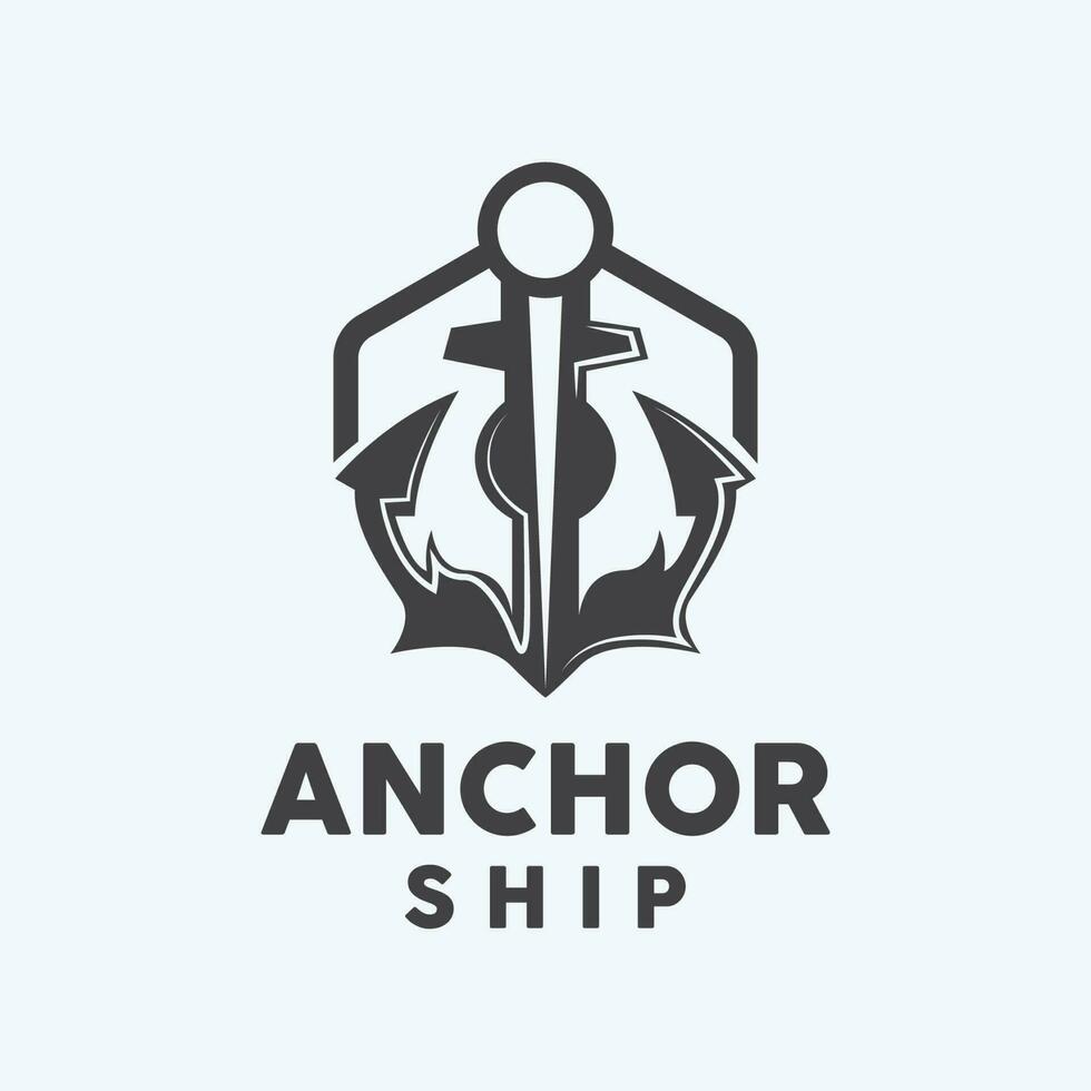 âncora logotipo, simples elegante projeto, náutico navio vetor, ícone símbolo ilustração vetor