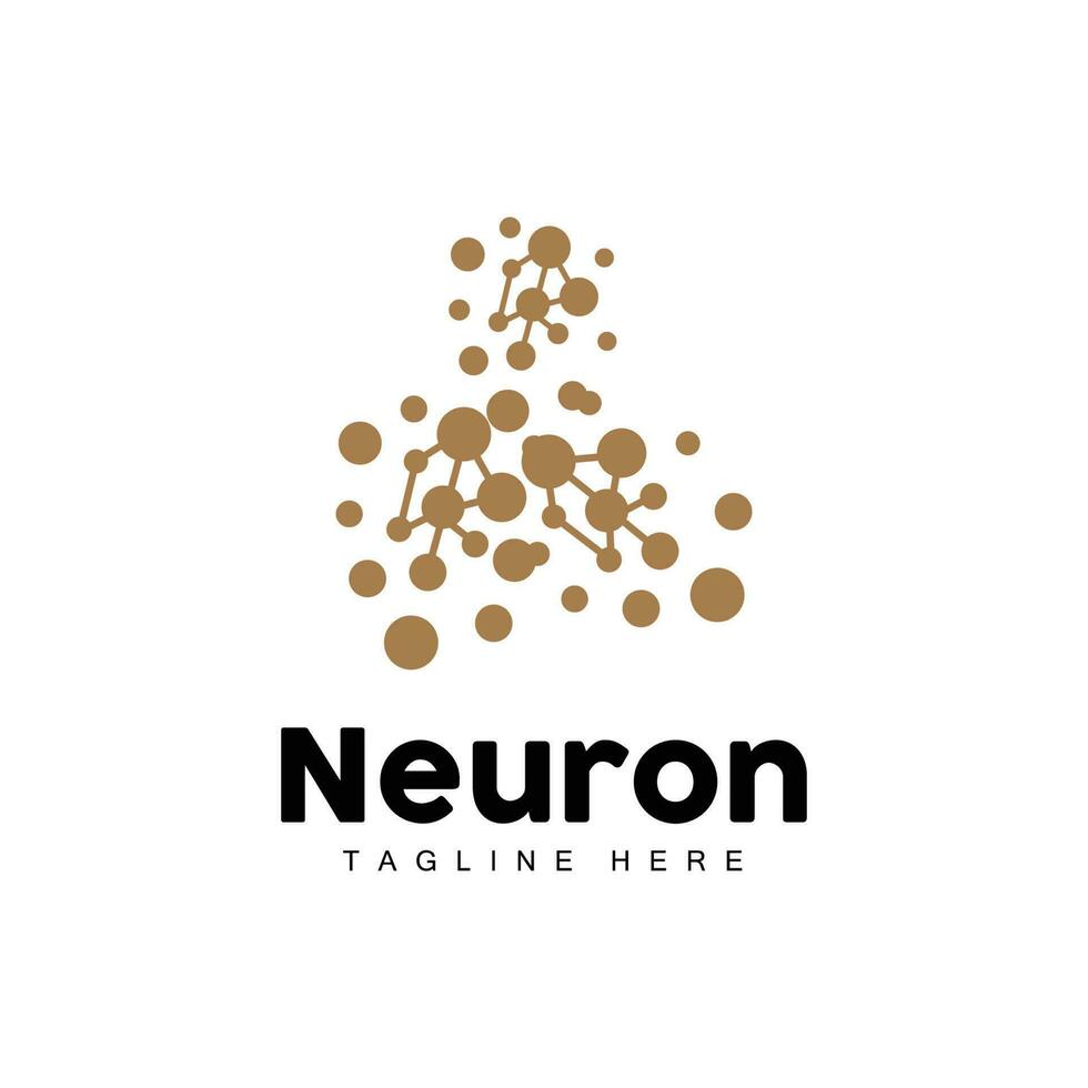 design de logotipo de neurônio vetor ilustração de células nervosas marca de saúde de dna molecular