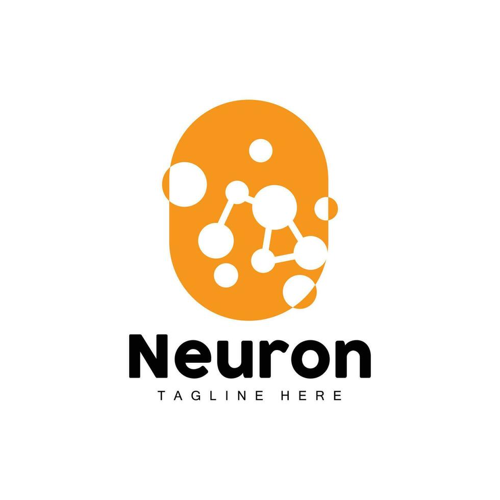 design de logotipo de neurônio vetor ilustração de células nervosas marca de saúde de dna molecular