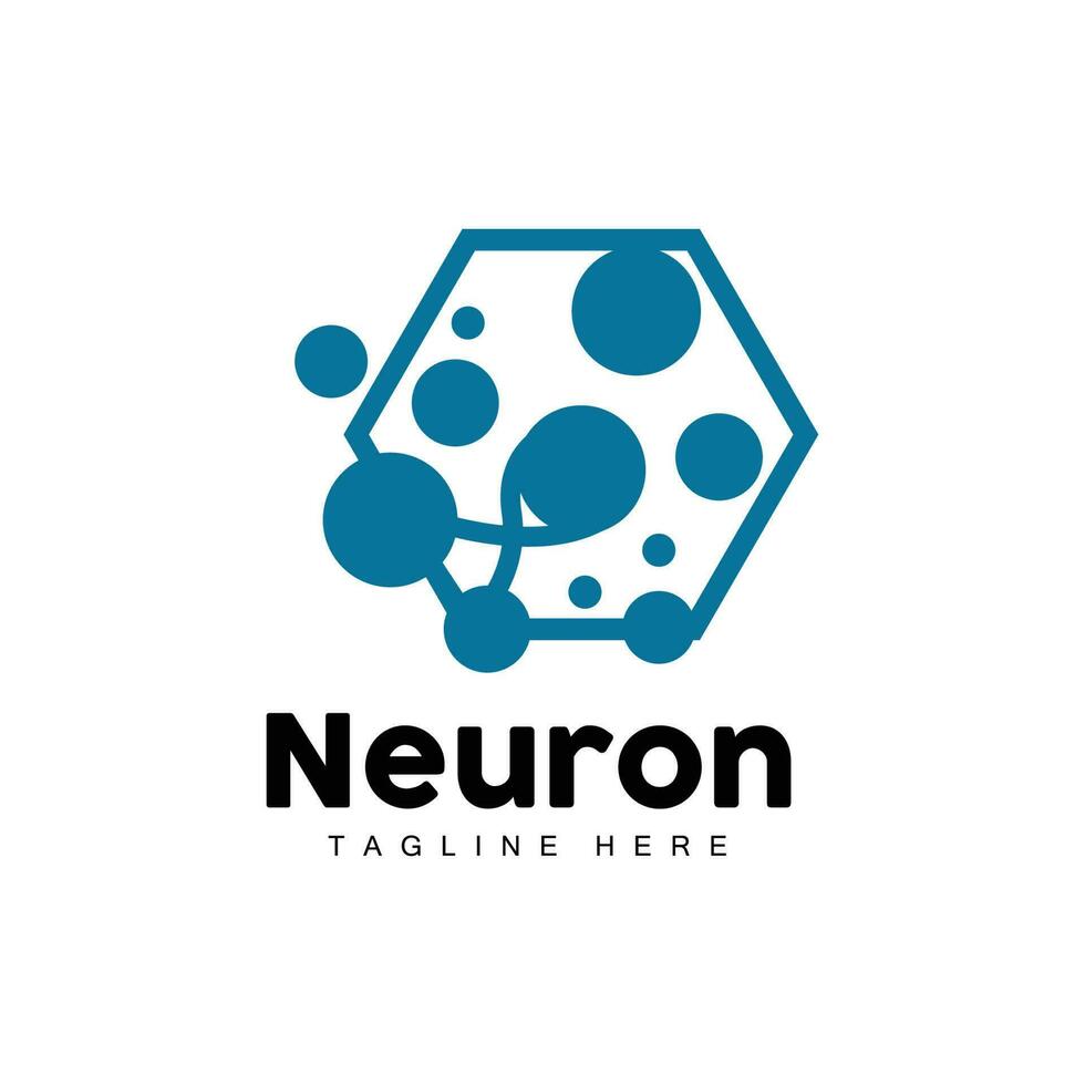 design de logotipo de neurônio vetor ilustração de células nervosas marca de saúde de dna molecular