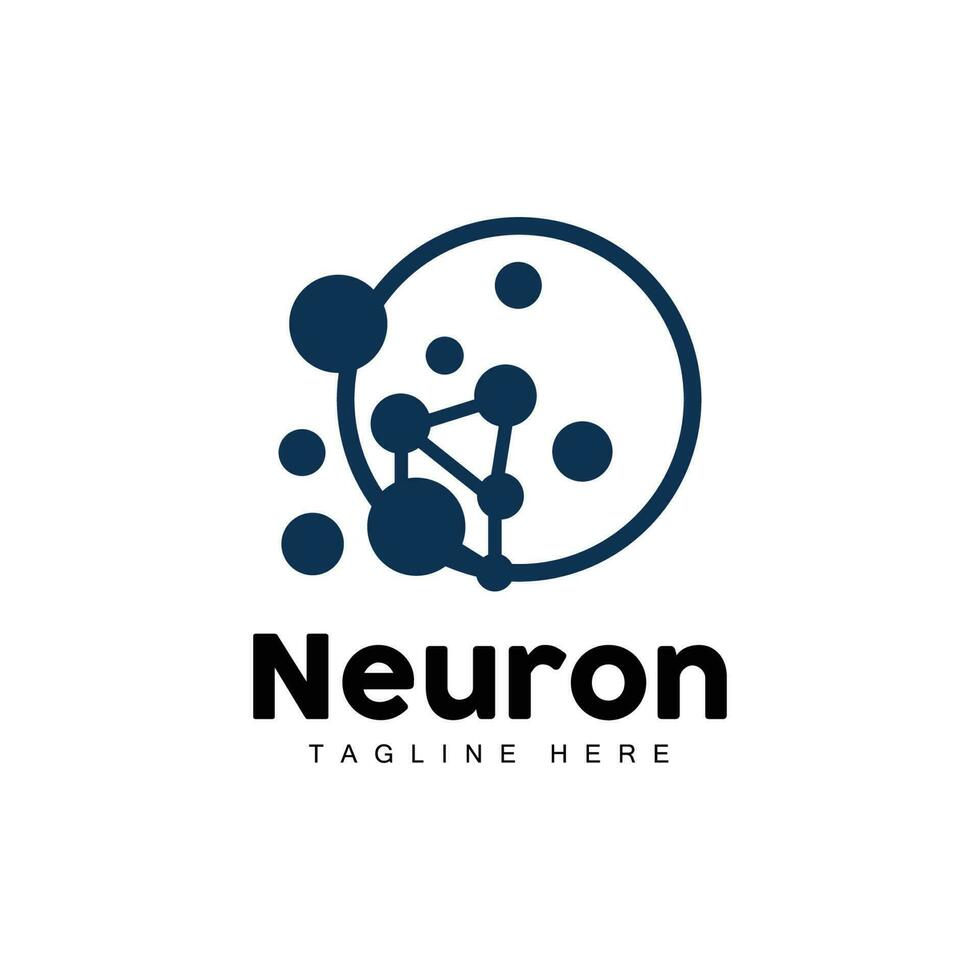 design de logotipo de neurônio vetor ilustração de células nervosas marca de saúde de dna molecular