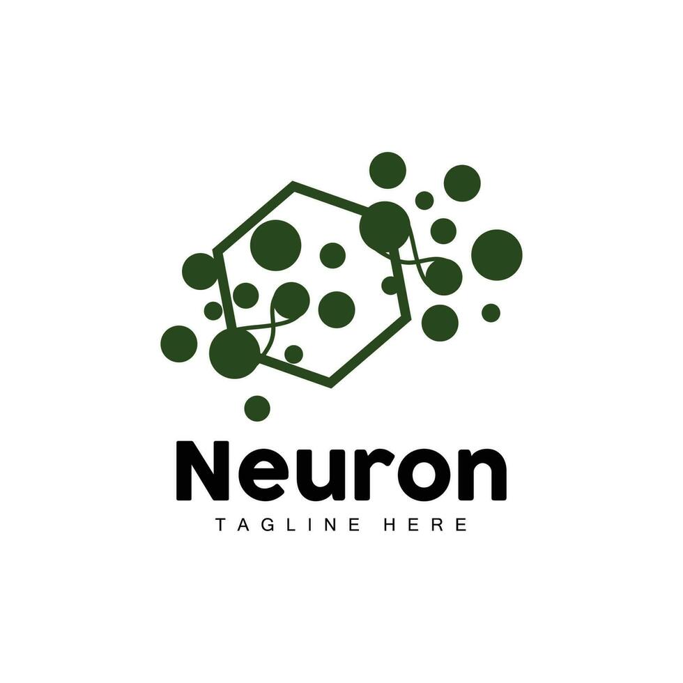 design de logotipo de neurônio vetor ilustração de células nervosas marca de saúde de dna molecular