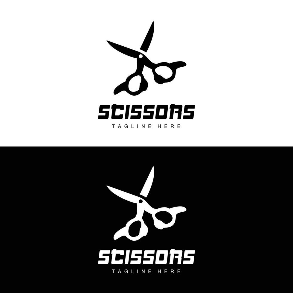 tesouras logotipo, corte Ferramentas vetor, barbearia navalha tesouras simples projeto, ilustração modelo ícone vetor