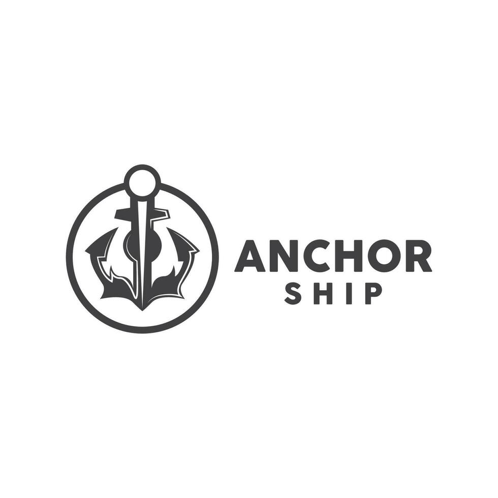 âncora logotipo, simples elegante projeto, náutico navio vetor, ícone símbolo ilustração vetor