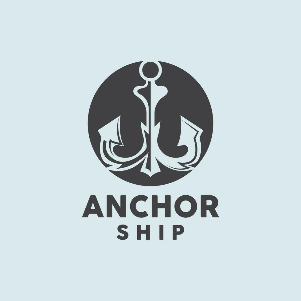 âncora logotipo, simples elegante projeto, náutico navio vetor, ícone símbolo ilustração vetor