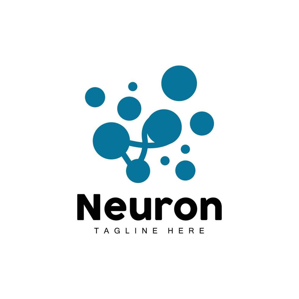 design de logotipo de neurônio vetor ilustração de células nervosas marca de saúde de dna molecular