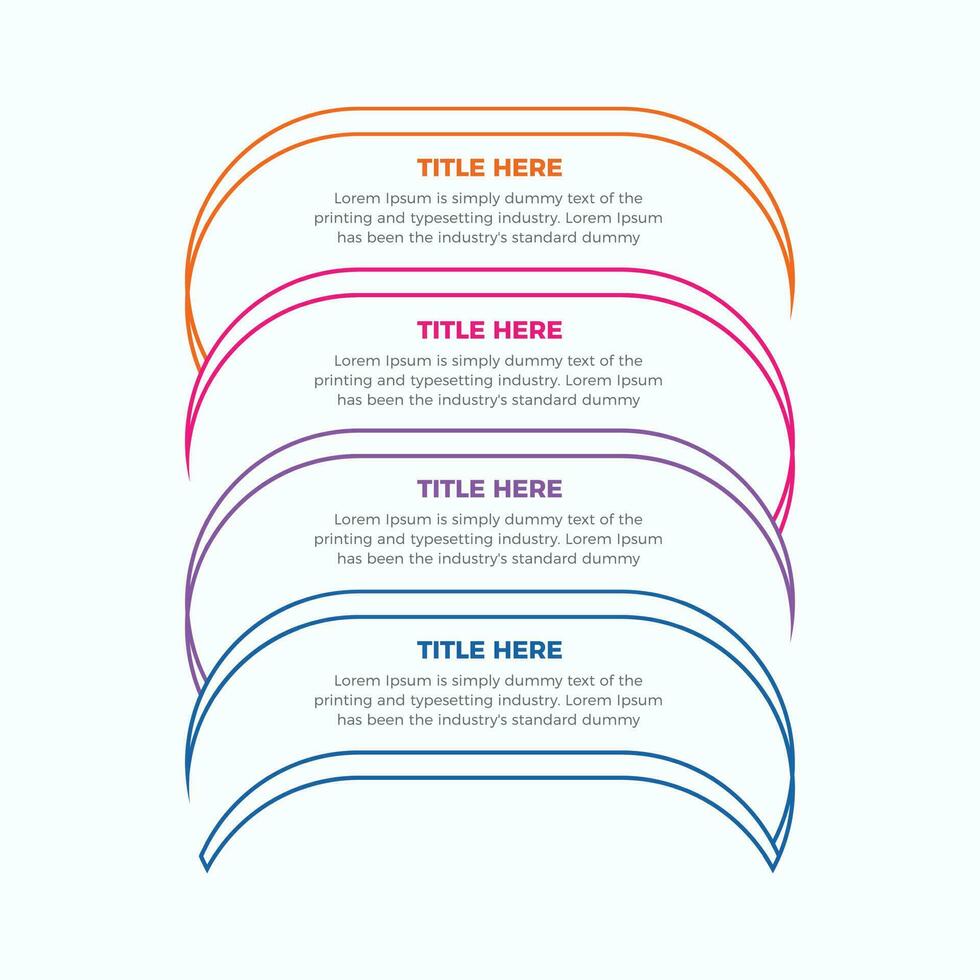 o negócio infográfico processo com colorida modelo Projeto com ícones e 4 opções. quatro passos infográfico Projeto modelo vetor