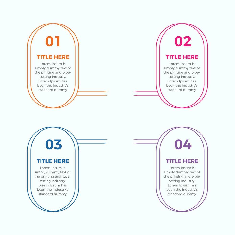 o negócio infográfico processo com colorida modelo Projeto com ícones e 4 opções. quatro passos infográfico Projeto modelo vetor