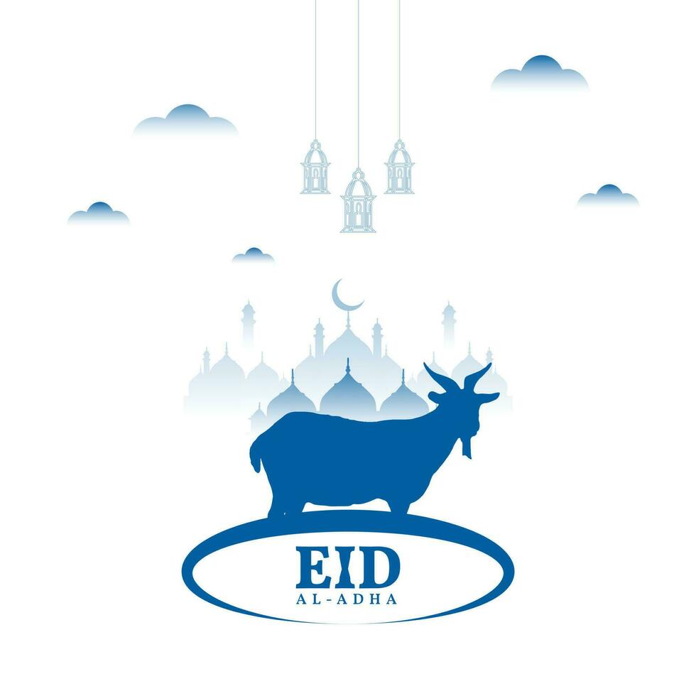 vetor Bakrid eid al adha desejos cumprimento branco fundo