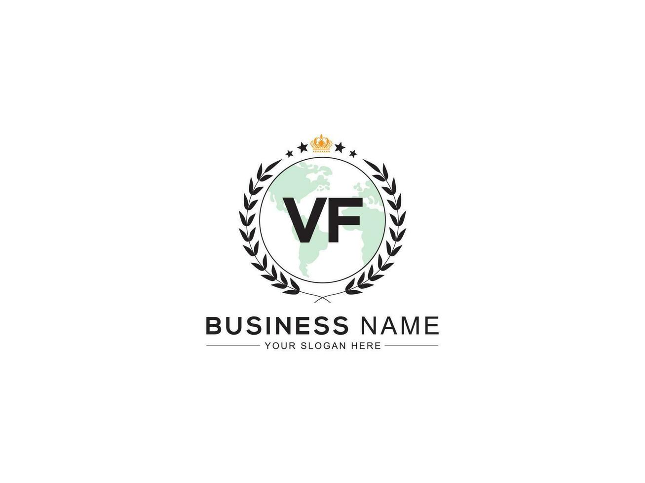 inicial vf coroa logotipo, único real vf logotipo carta vetor para fazer compras