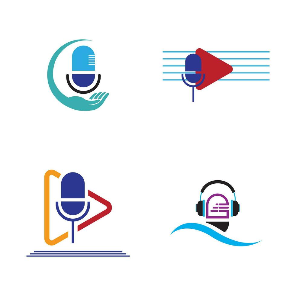 podcast logotipo e símbolo vetor