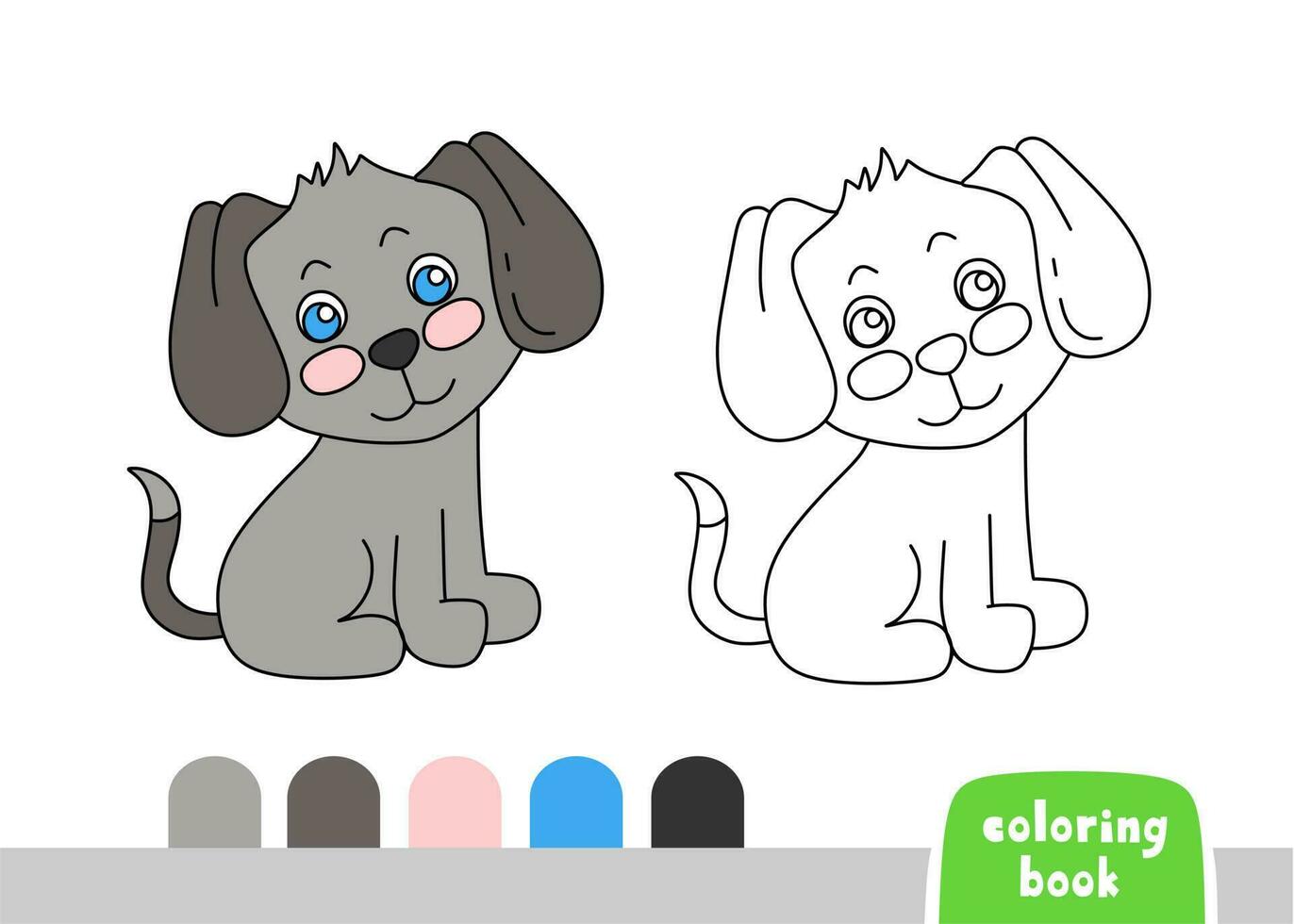 fofa cachorro coloração livro para crianças página para livros, revistas, vetor ilustração rabisco modelo