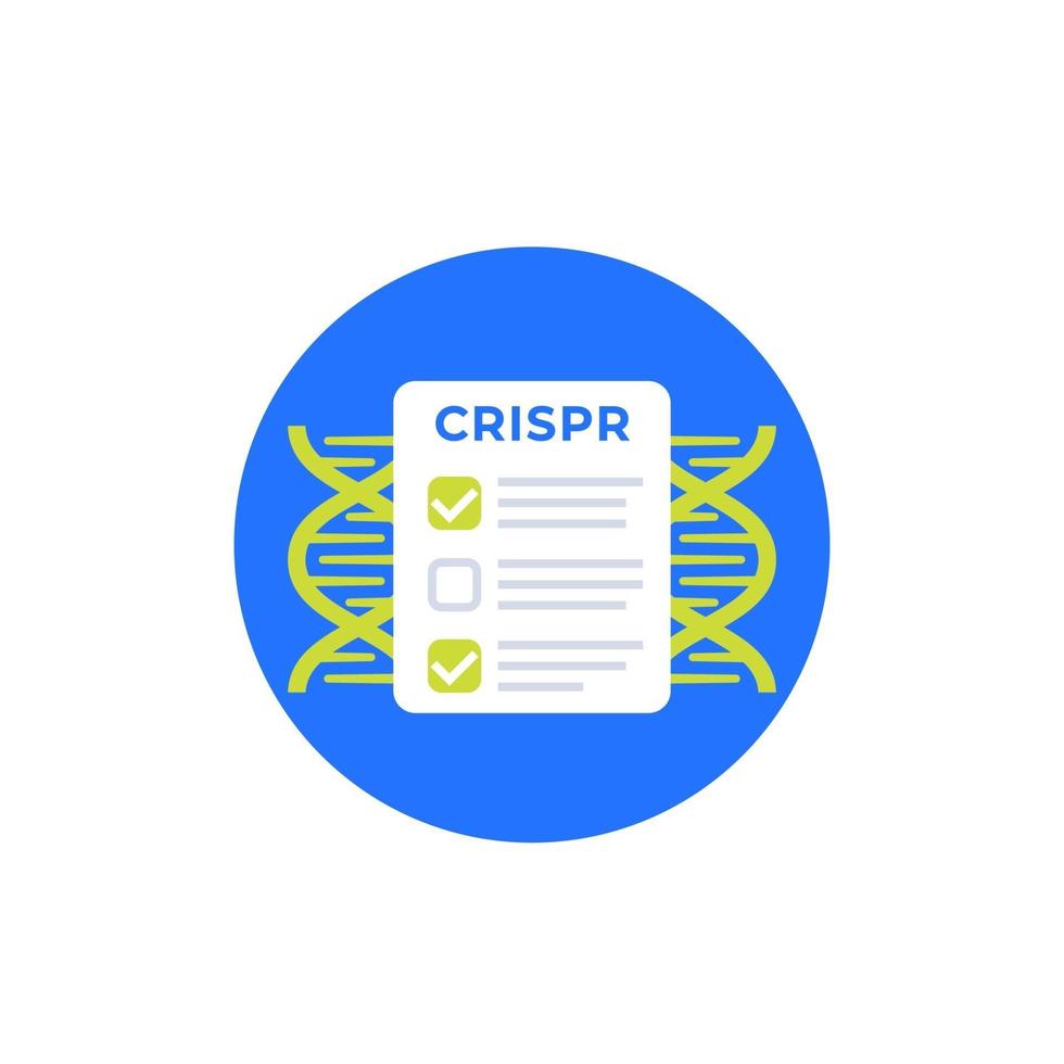 crispr, ícone plano de vetor de engenharia genética