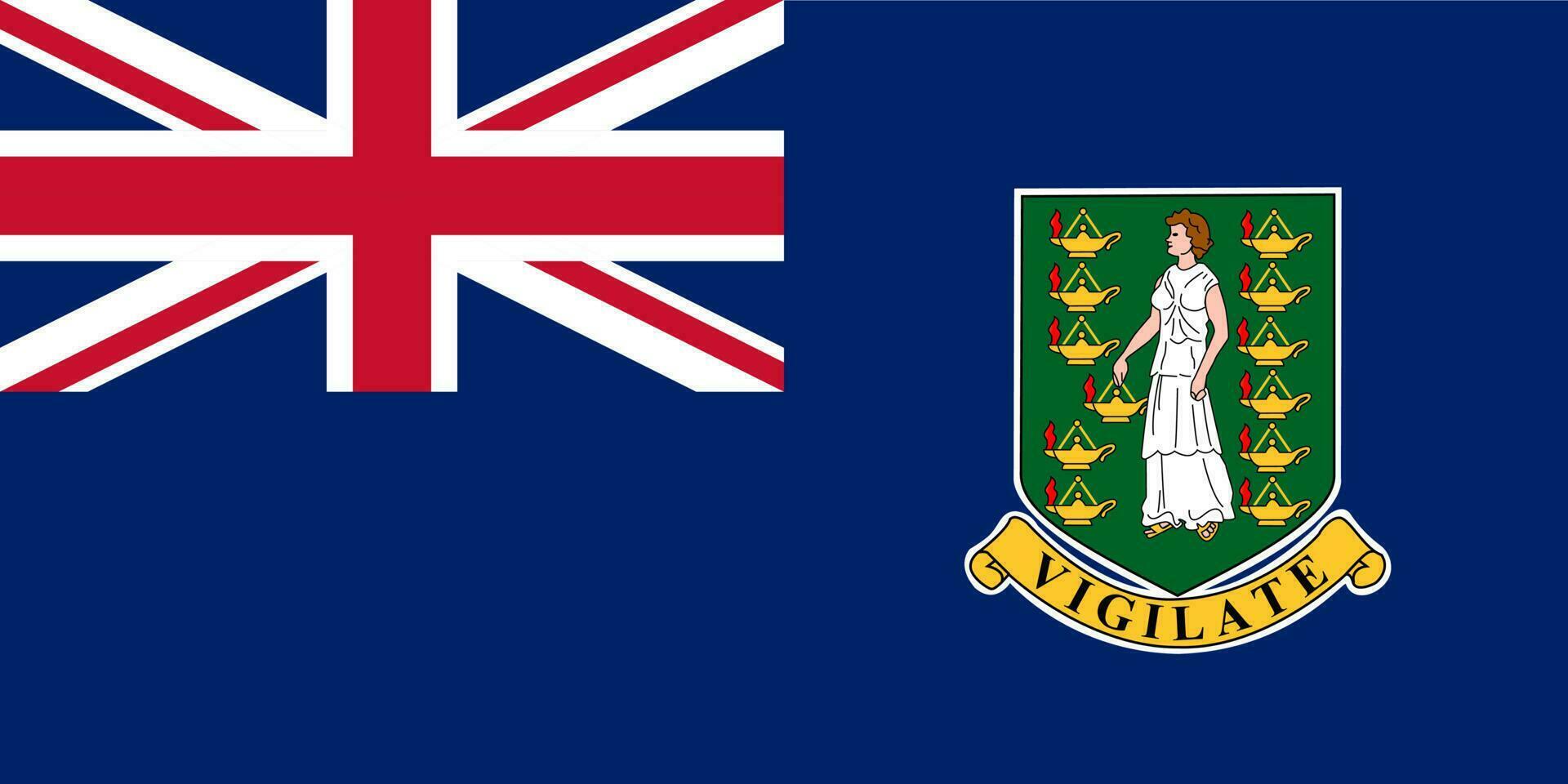 bandeira das ilhas virgens britânicas, cores oficiais e proporção. ilustração vetorial. vetor