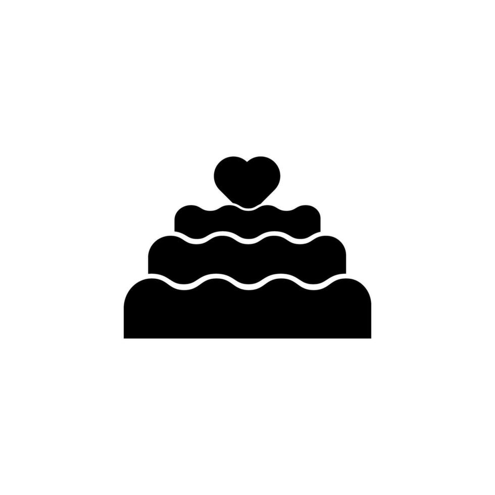 bolo com coração vetor ícone ilustração
