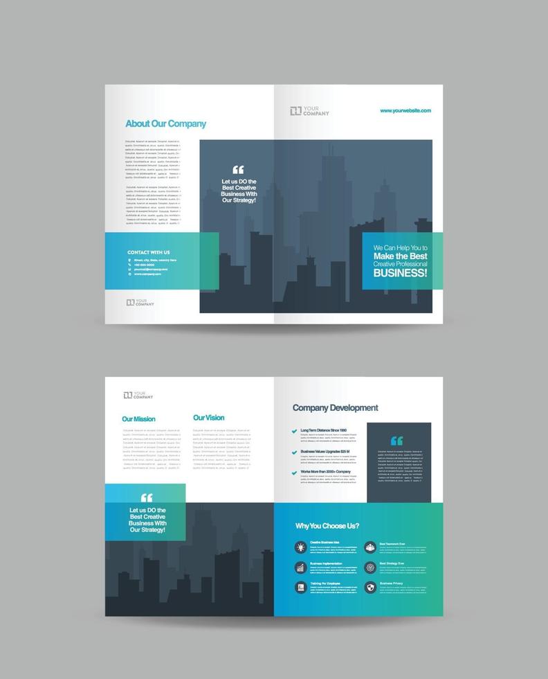 design de brochura de negócios corporativos bifold e design de panfleto de marketing da empresa vetor