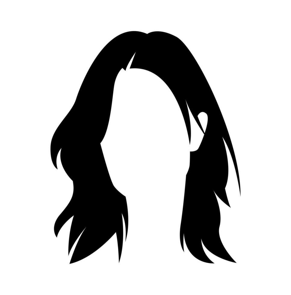 mulher cabelo silhueta. conceito do beleza, moda, salão, Penteado. vetor ilustração.