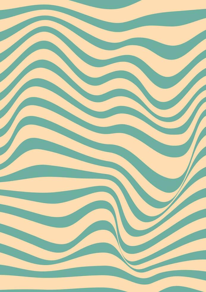 abstrato geométrico vintage fundo. moderno enfeite com groovy curvado linhas. anos 60, Anos 70 estética, ondulado colorida listras. vetor