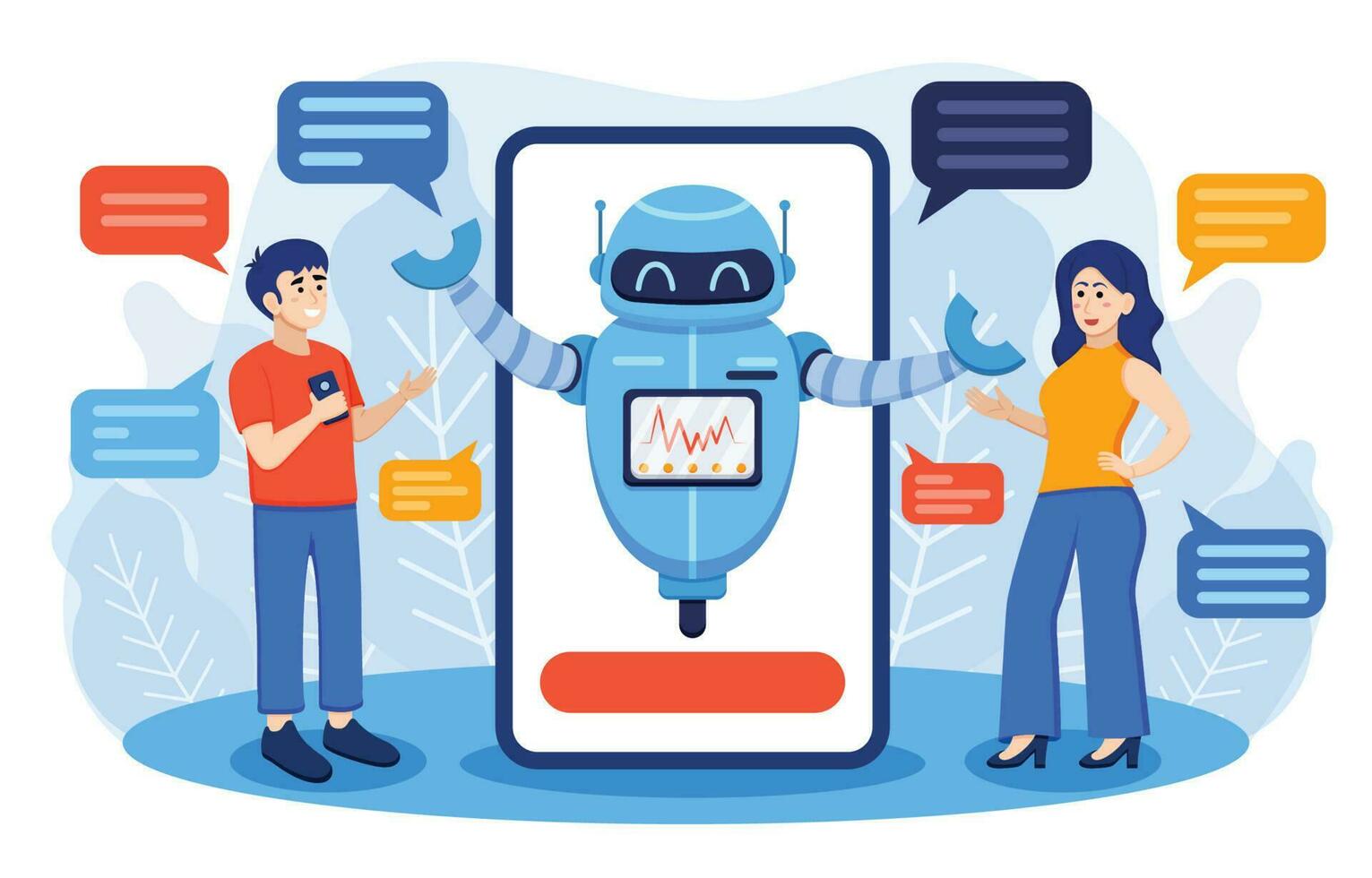 inteligente ai chatbot conceito vetor