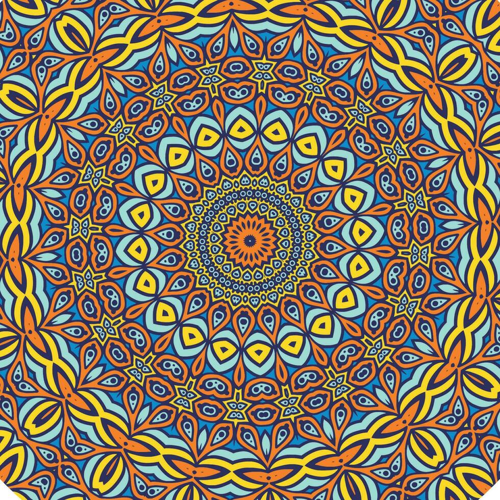 uma colorida mandala com uma padronizar do círculos. vetor