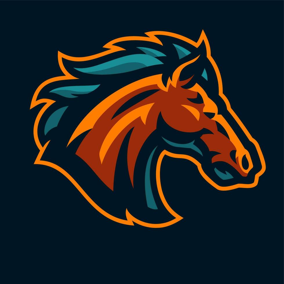 esporte mascote logotipo do cavalo mustang estábulo vetor