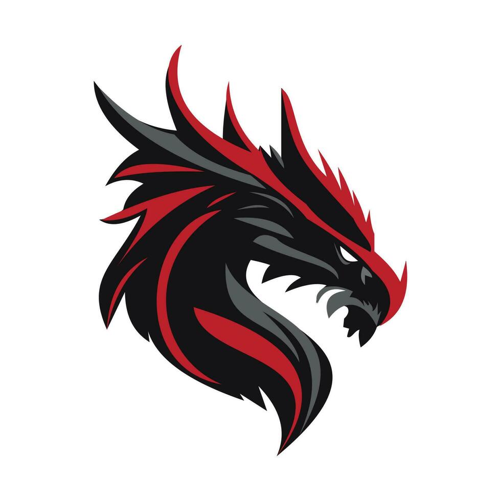 cabeça Bravo Dragão logotipo Projeto moderno jogos estilo simples ilustração vetor