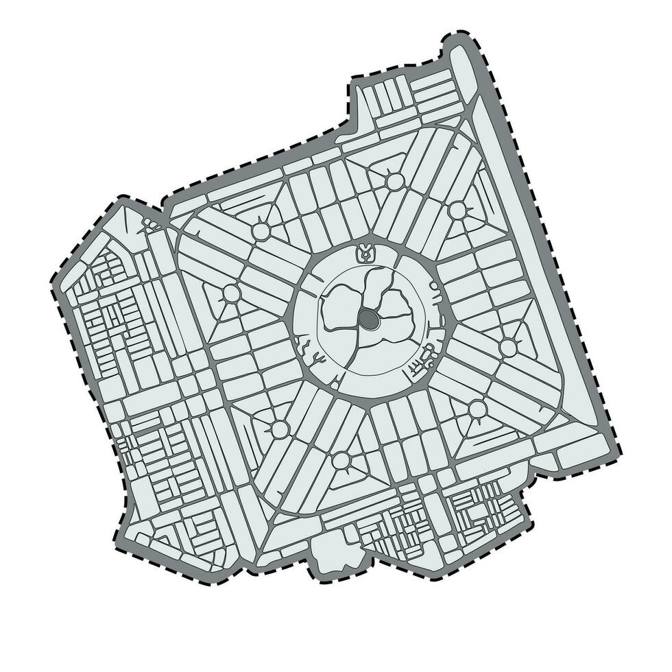 uma desenhando do Paquistão modelo Cidade Lahore mapa vetor ilustração