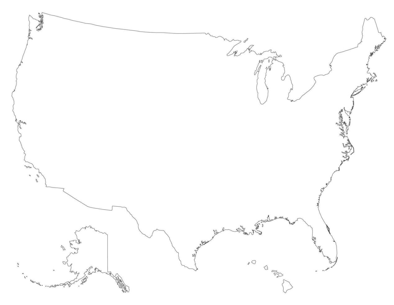 EUA mapa, América mapa, Unidos estados do América mapa isolado em branco cor vetor