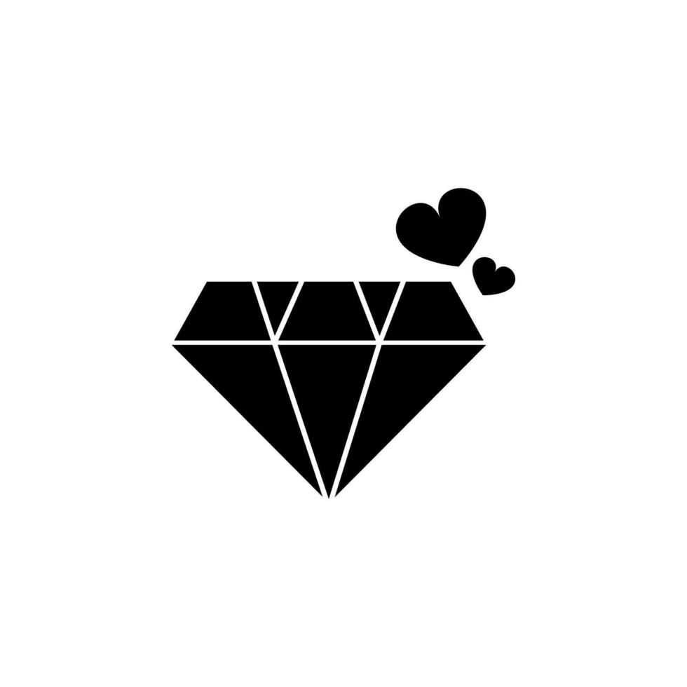 diamante com corações vetor ícone ilustração