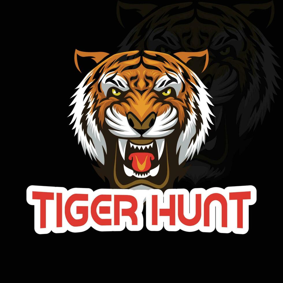 tigre caçar mascote vetor logotipo Projeto