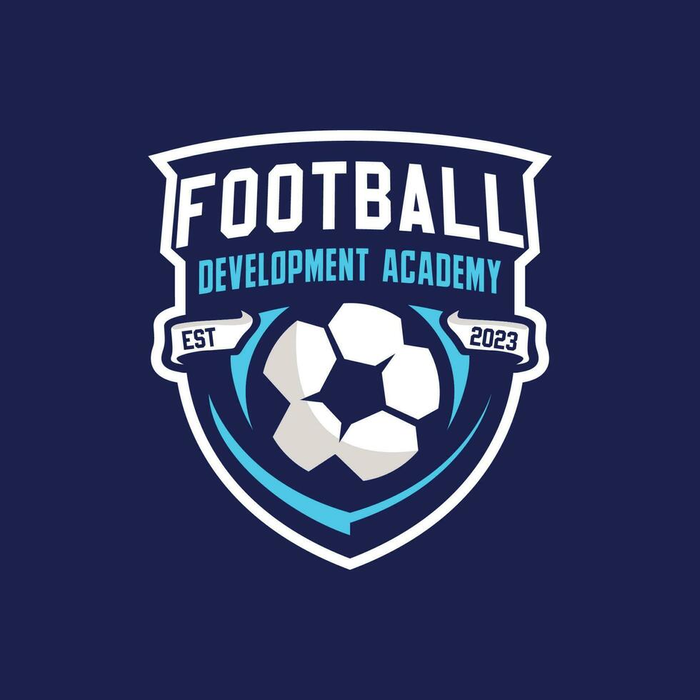 futebol desenvolvimento Academia vintage crachá logotipo vetor
