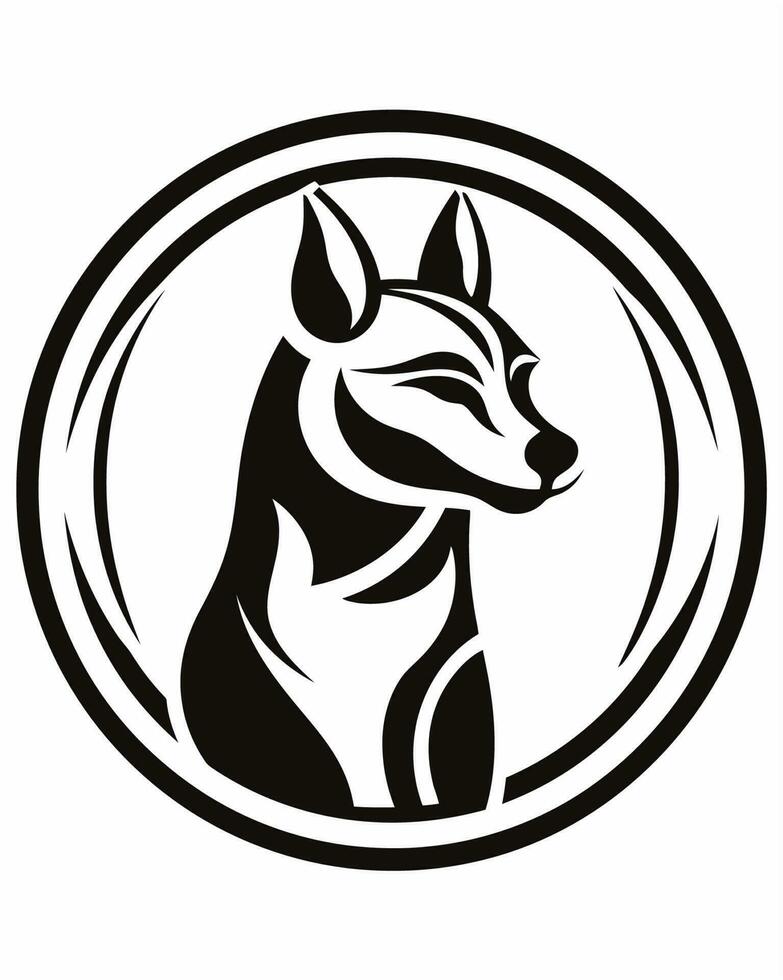 Preto e branco cachorro logotipo vetor