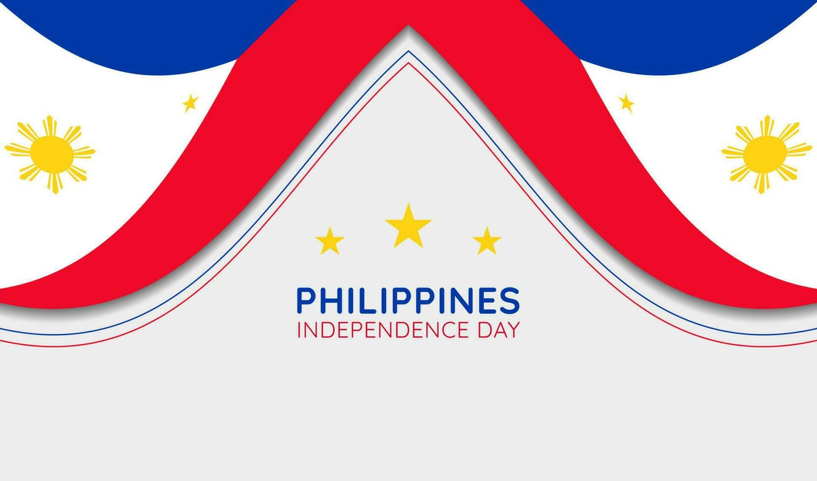 feliz Filipinas independência dia, cumprimento bandeira Projeto dentro papel cortar estilo, Junho 12º Filipinas independência dia vetor