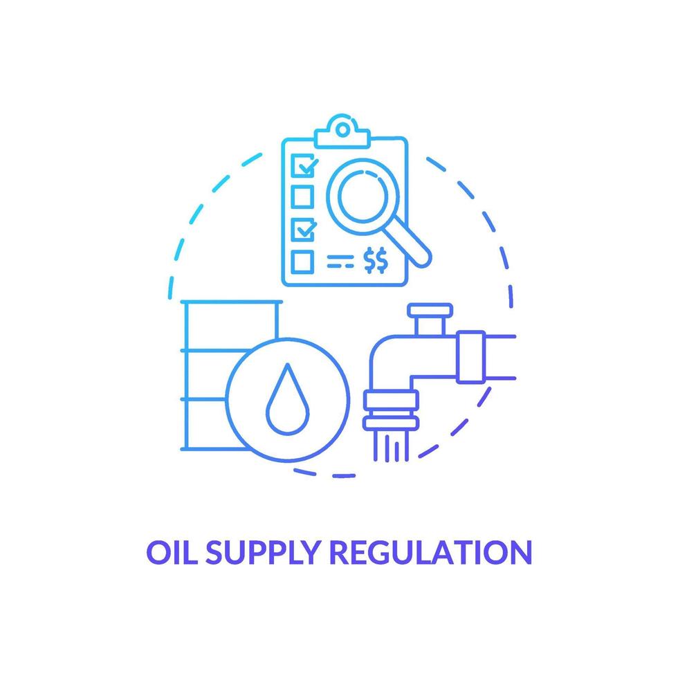 ícone do conceito de regulamentação de abastecimento de óleo vetor
