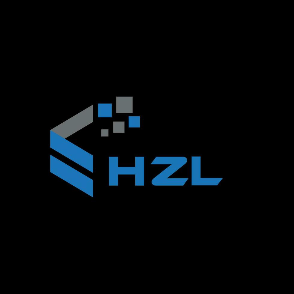 hzl carta logotipo Projeto em Preto fundo. hzl criativo iniciais carta logotipo conceito. hzl carta Projeto. vetor