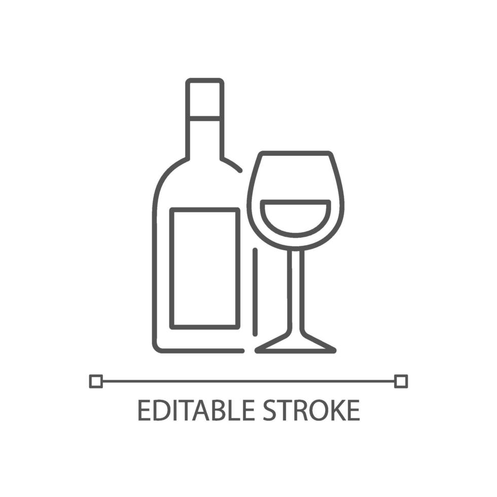 ícone linear de vinho vetor