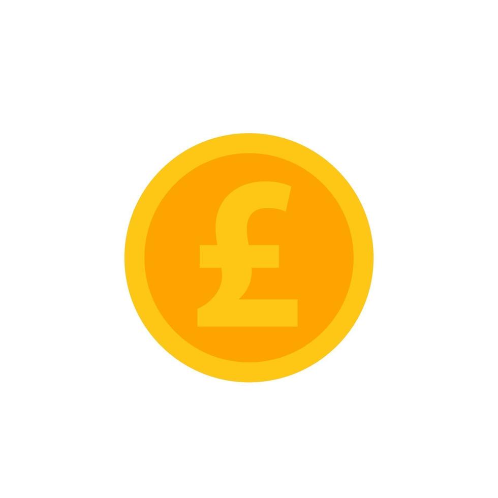 ícone plana de vetor de moeda de libra
