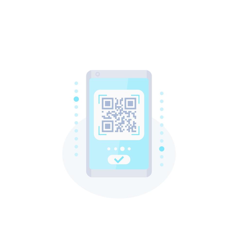 verificação do código qr no ícone do vetor do telefone