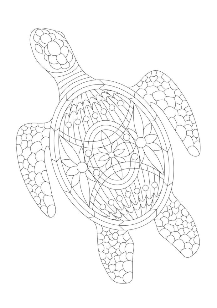 livro de colorir infantil com uma tartaruga vetor