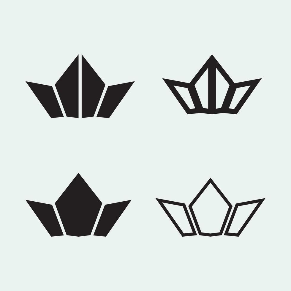 coroa logotipo e rainha, rei logotipo designtemplate vetor ilustração