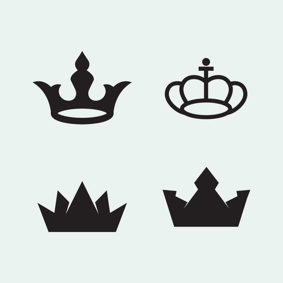 coroa logotipo e rainha, rei logotipo designtemplate vetor ilustração