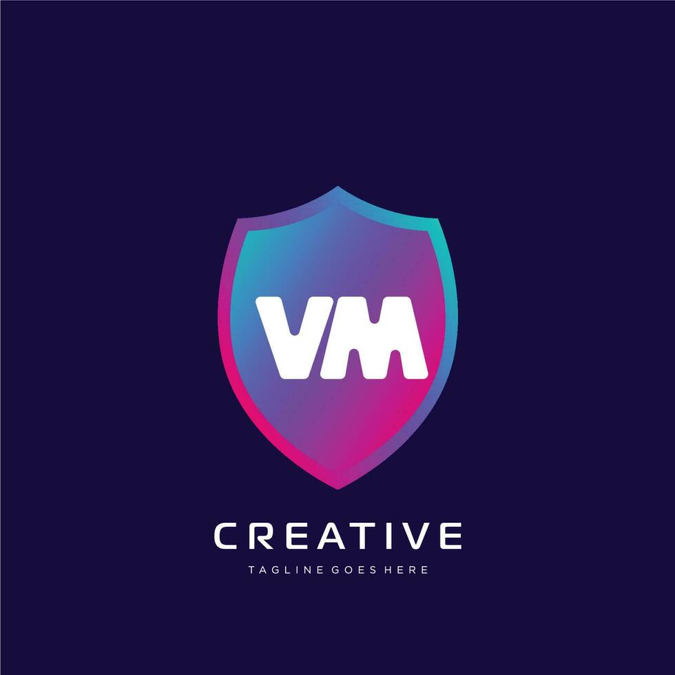 vm inicial logotipo com colorida modelo vetor. vetor