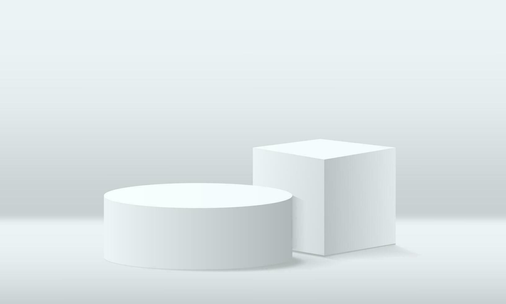 Os produtos de fundo 3D exibem o pódio. renderização em 3d de vetor de fundo com pódio. suporte para mostrar o produto cosmético no pódio 3d. vitrine de palco no estúdio de fundo bege de exibição de pedestal