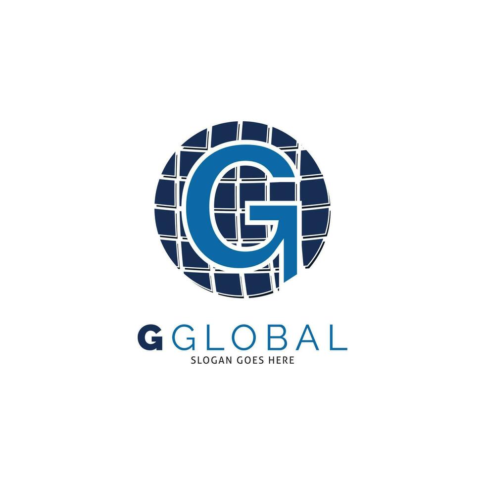 inicial carta g global ícone vetor logotipo modelo ilustração Projeto