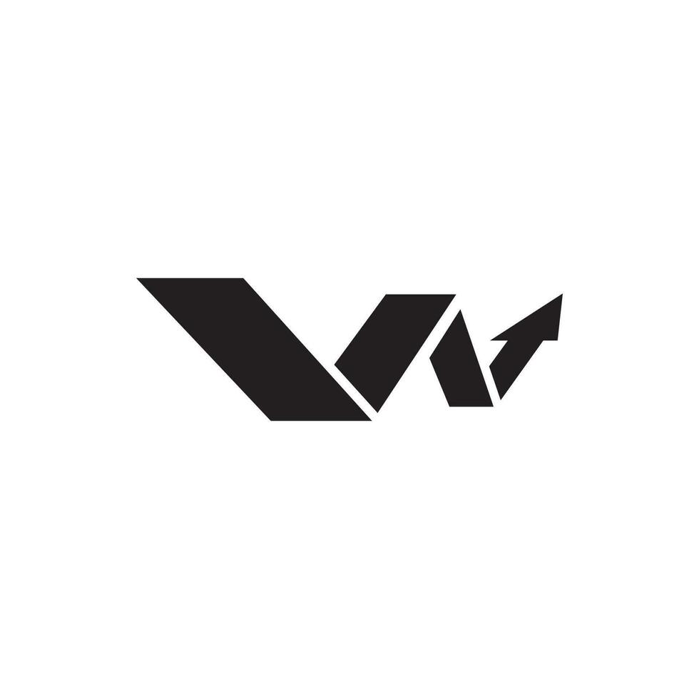 carta v W com seta forma o negócio crescimento crédito reparar logotipo vetor
