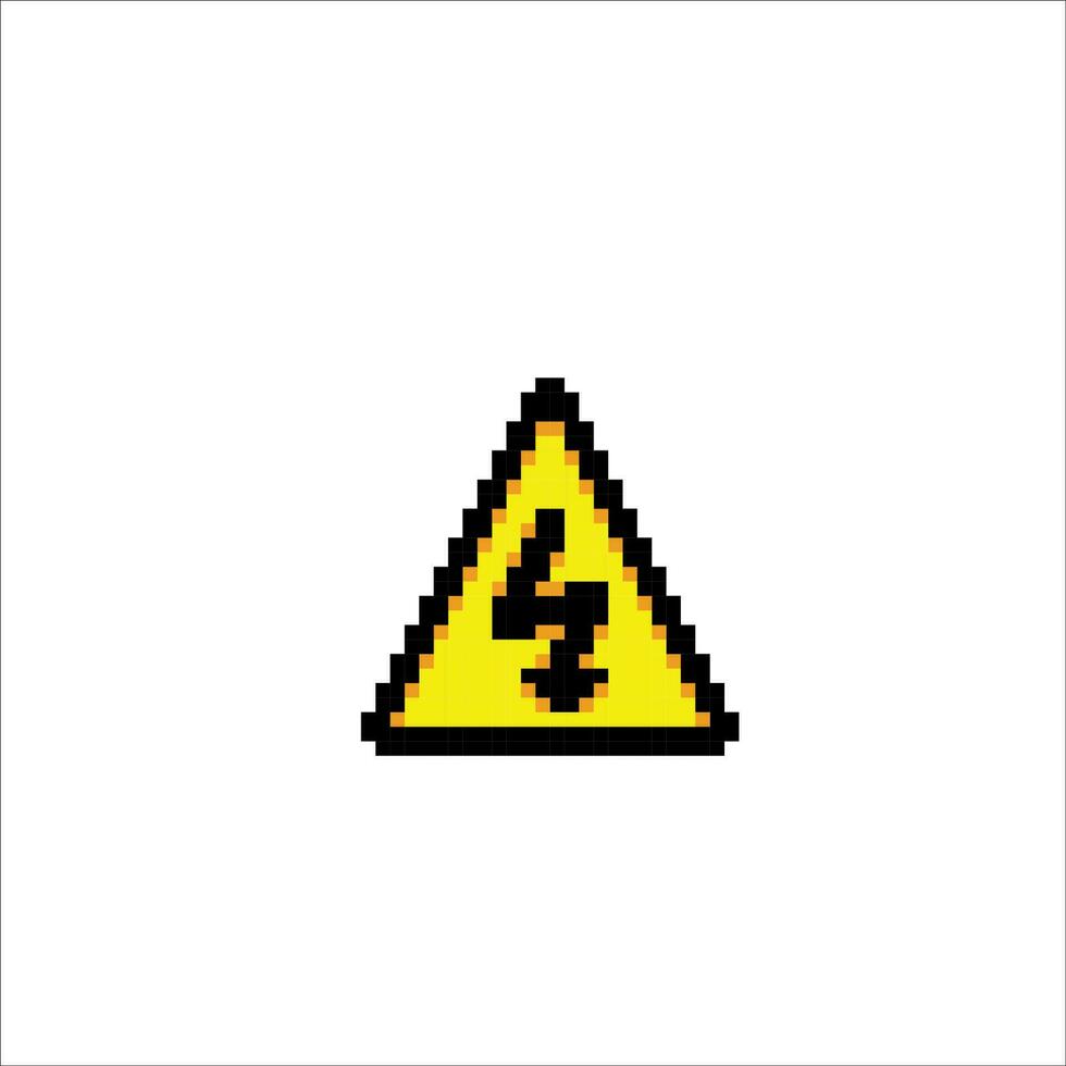 Alto volt triângulo marca dentro pixel arte estilo vetor