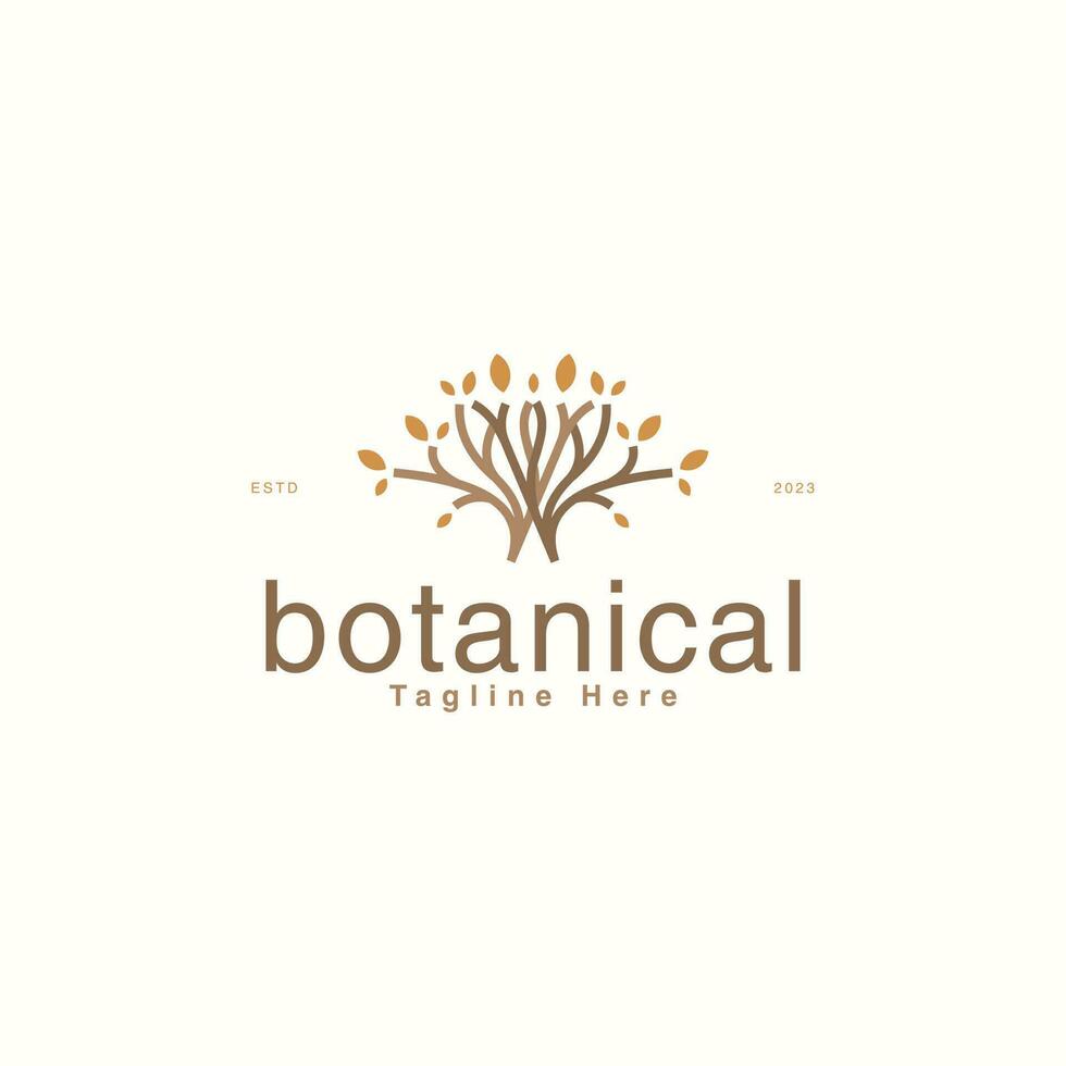 criativo botânico natureza folha ícone logotipo Projeto vetor ilustração. luxo botânico enfeite logotipo vetor Projeto modelo com contorno, moderno e elegante estilos