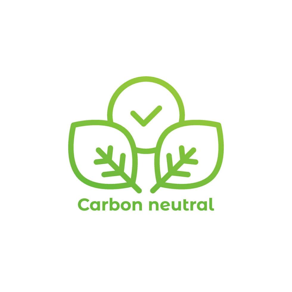 carbono neutro ícone em branco, vetor